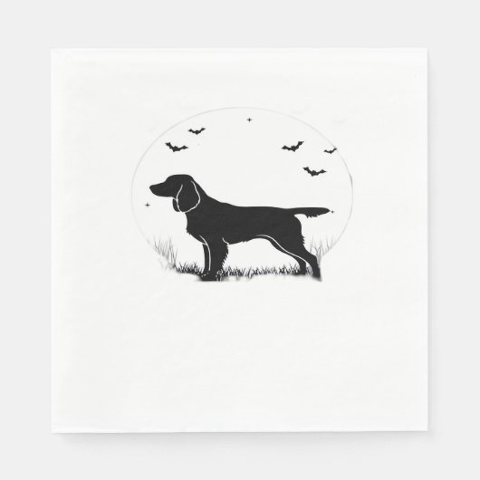 Serviette En Papier Boykin Spaniel Dog - Halloween Moon Silhouette Cla (Devant)