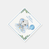 Serviette En Papier Boys Baby shower d'éléphant aquarelle (Coin)