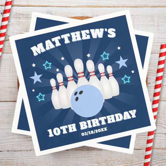 Serviette En Papier Boy's Bowling Birthday Party