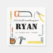 Serviette En Papier Boys Construction Builder jetable (Devant)