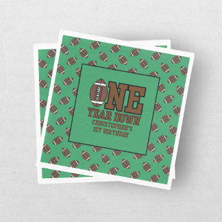 Serviette En Papier Boys Football First Year Down 1st Birthday Party