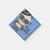 Serviette En Papier Boys Hipster Mister Panda Bear Anniversaire (Coin)