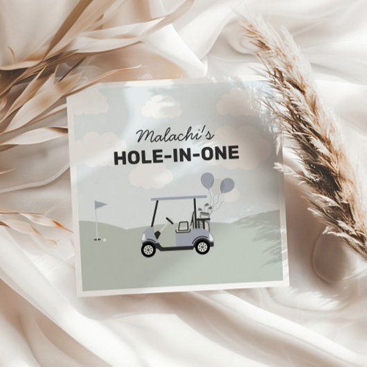 Serviette En Papier Boys' Hole-In-One Golf 1ère Affiche de bienvenue d