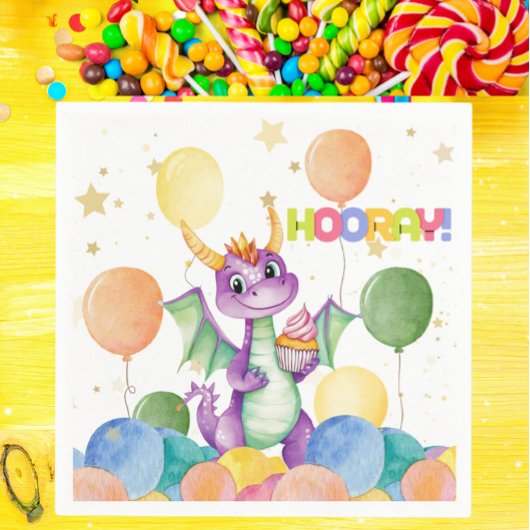 Serviette En Papier Boys mignon Anniversaire de enfant Dragon moderne 