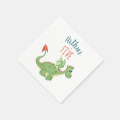 Serviette En Papier Boys mignon Dragon Vert Toddler Anniversaire (Coin)