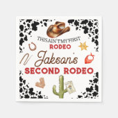 Serviette En Papier Boys My Second Rodeo Cowboy 2e anniversaire (Devant)