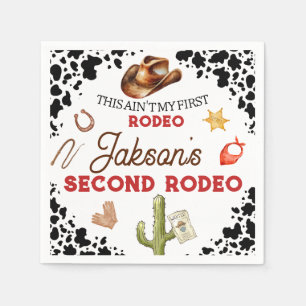 Serviette En Papier Boys My Second Rodeo Cowboy 2e anniversaire