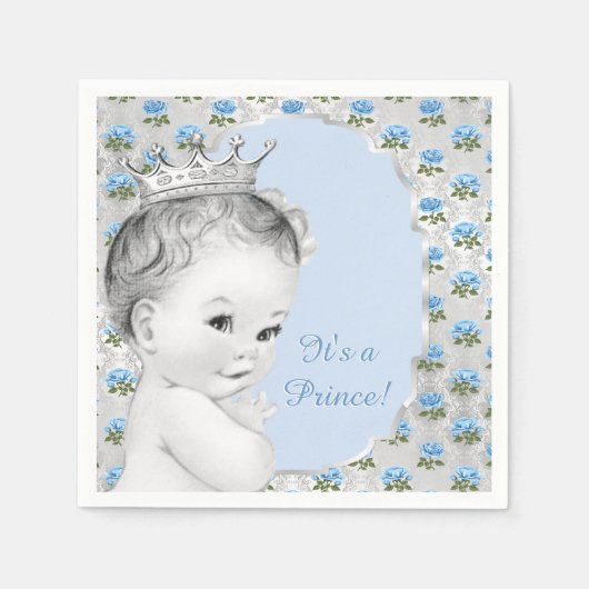 Serviette En Papier Boys Prince Baby shower (Devant)