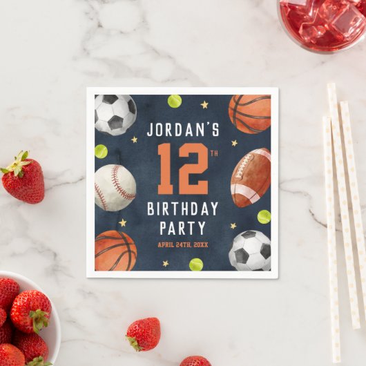 Serviette En Papier Boys Sports Marine Anniversaire (En situation)