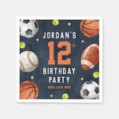 Serviette En Papier Boys Sports Marine Anniversaire (Devant)