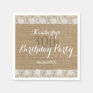 Serviette En Papier Bracelet en dentelle romantique 30e Anniversaire P