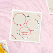 Serviette En Papier Bracelets d'amitié Anniversaire rouge et rose