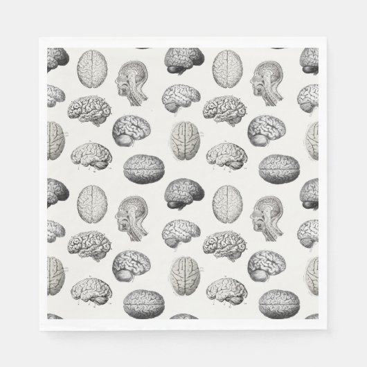 Serviette En Papier Brain Anatomy Biology Illustrations (Devant)
