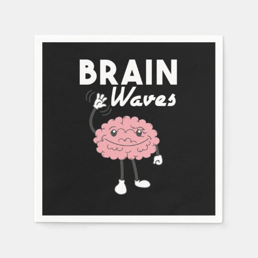 Serviette En Papier Brain Waves Funny Humoristique Brainy Geek Humain  (Devant)