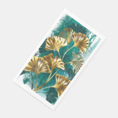 Serviette En Papier Branche avec Feuilles d'or Ginko Biloba (Coin)