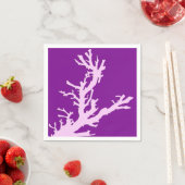 Serviette En Papier Branche corail - améthyste et orchidée (En situation)