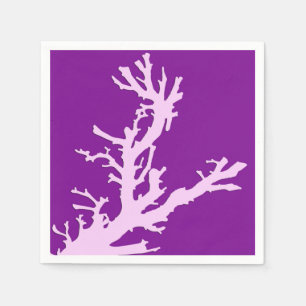 Serviette En Papier Branche corail - améthyste et orchidée