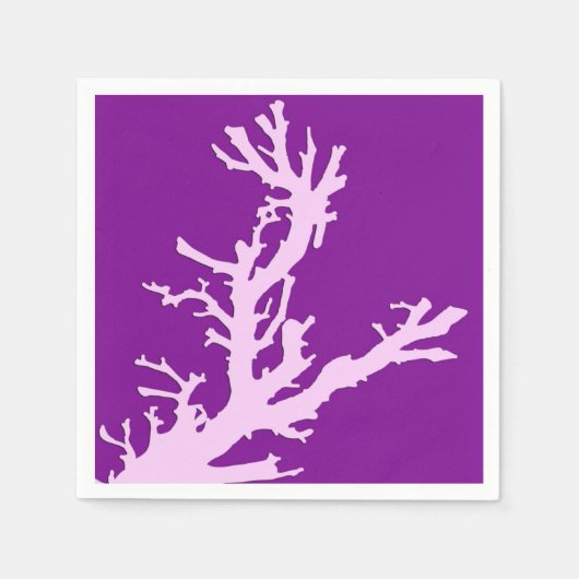 Serviette En Papier Branche corail - améthyste et orchidée (Devant)