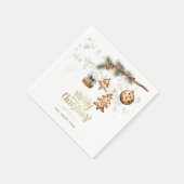 Serviette En Papier Branche d'arbre, Ornements, Étoiles (Coin)