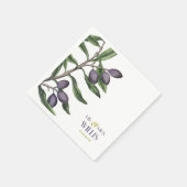 Serviette En Papier Branche de l'arbre d'olive | Vert pourpre (Coin)