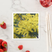 Serviette En Papier Branche de mimosa (En situation)