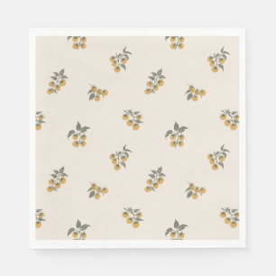Serviette En Papier Branche de Tomate Éparpillée Mustard Botanique Piq