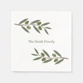 Serviette En Papier Branche d'olive aquarelle (Devant)