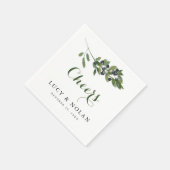 Serviette En Papier Branche d'olive aquarelle | Bravo Mariage ! (Coin)