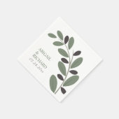 Serviette En Papier Branche d'olivier stylisée mariage charme méditerr (Coin)