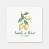 Serviette En Papier Branche du citron | MARIAGE (Devant)