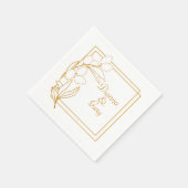 Serviette En Papier Branche Gold Olive avec cadre Gold (Coin)