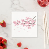 Serviette En Papier Branche japonaise de fleurs de cerisier Sakura (En situation)
