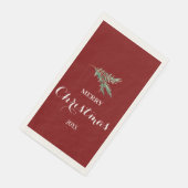 Serviette En Papier Branche moderne de sapin pour Noël (Coin)