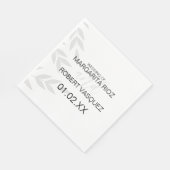 Serviette En Papier Branche moderne gris noir blanc (Coin)