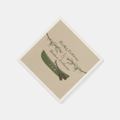 Serviette En Papier Branches à feuillage persistant + Canoë Mariage se (Coin)