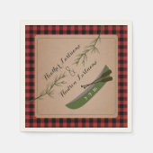 Serviette En Papier Branches à feuillage persistant + Canoë Plaid Mari (Devant)