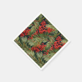 Serviette En Papier Branches botaniques de Noël et baies (Coin)