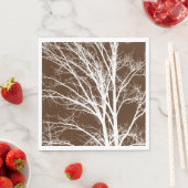 Serviette En Papier Branches Brown de l'arbre blanc (En situation)