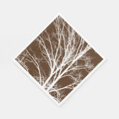 Serviette En Papier Branches Brown de l'arbre blanc (Coin)