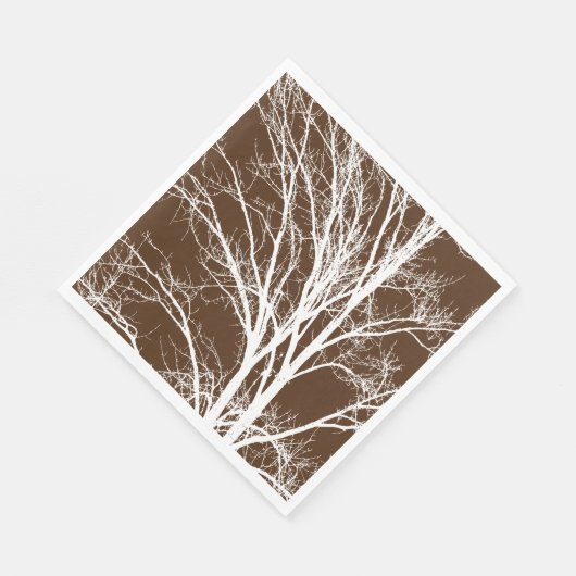 Serviette En Papier Branches Brown de l'arbre blanc (Coin)