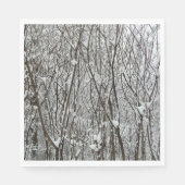Serviette En Papier Branches couvertes de neige Abstraite hivernale (Devant)