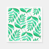 Serviette En Papier Branches d'aquarelle simples - vert (Devant)
