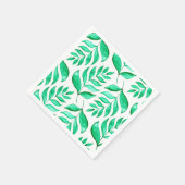 Serviette En Papier Branches d'aquarelle simples - vert (Coin)