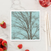 Serviette En Papier Branches d'arbre Brown bleu rustique (En situation)