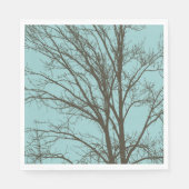 Serviette En Papier Branches d'arbre Brown bleu rustique (Devant)