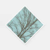 Serviette En Papier Branches d'arbre Brown bleu rustique (Coin)