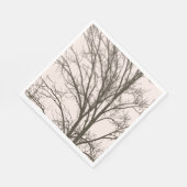 Serviette En Papier Branches d'arbre Brown rose pâle (Coin)