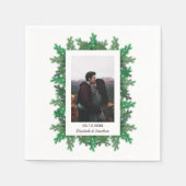 Serviette En Papier Branches d'arbre d'hiver Photo de mariage (Devant)