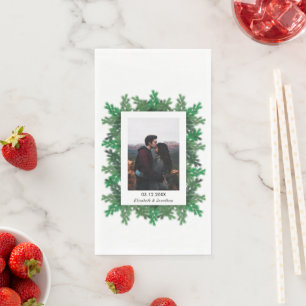 Serviette En Papier Branches d'arbre en hiver Photo de mariage