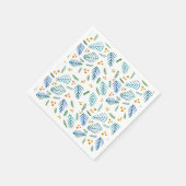 Serviette En Papier Branches d'arbres de Noël et baies - turquoise (Coin)